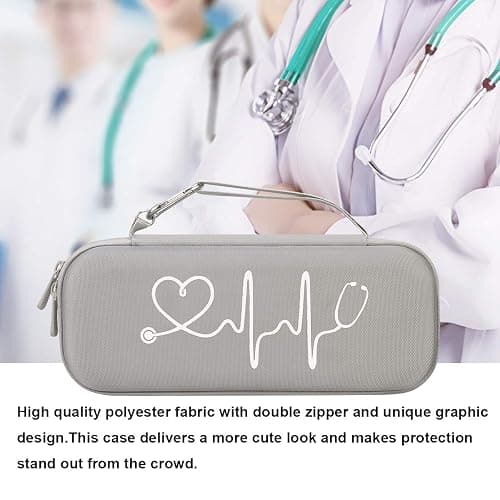 BOVKE Stethoscope Case for 3M Littmann Classic III Monitoring, Lightweight II S.E, Cardiology IV Diagnostic, MDF Acoustica Stethoscopes, Extra Room for Nurse Essentials and Medical Supplies, Gray thumbnail 6