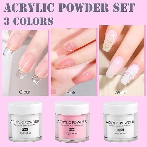 Acrylic Nail Kit for Beginners with Everything Practice Tools Set Gift | Complete Nail Starter Set with Drill U V Lamp Acrylic Powder French Tips Glitter Powder Decorations for Women Home Salon DIY thumbnail 5