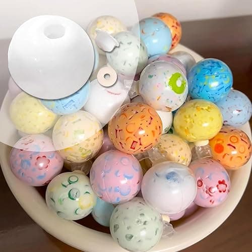 Blank Pressure Ball Skin DIY Kit, DIY Stress Ball Making Kit,with Empty Skin Base, Lid，Glue, Cable Ties (1 Set Transparent) thumbnail 2