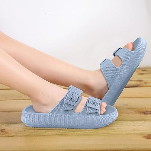 Kids Cloud Sliders Boys Girls Adjustable Buckle Sandals Non-Slip EVA Bedroom Shower Slippers Beach Pool Flip Flops thumbnail 7