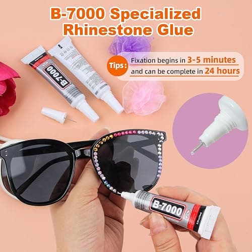 38000Pcs Resin Jelly Rhinestones for Bedazzling Kit, 28 Colors 3mm Flatback Gems for Diamond Art, Bedazzler Kit with 3Pcs 10ml B7000 Jewelry Glue for Crafting Crafts Book Shoes Nail Art thumbnail 4