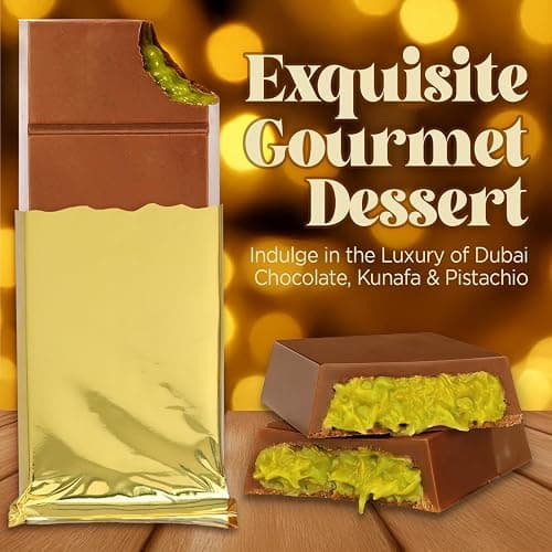 Ceres Gourmet Dubai Chocolate Bar Pistachio 3.5 Oz, Perfectly Portioned Packaging Dubai Chocolate with Knafeh Kataifi, Premium Kunafa Bars (3.5 Oz, Milk Chocolate) thumbnail 2