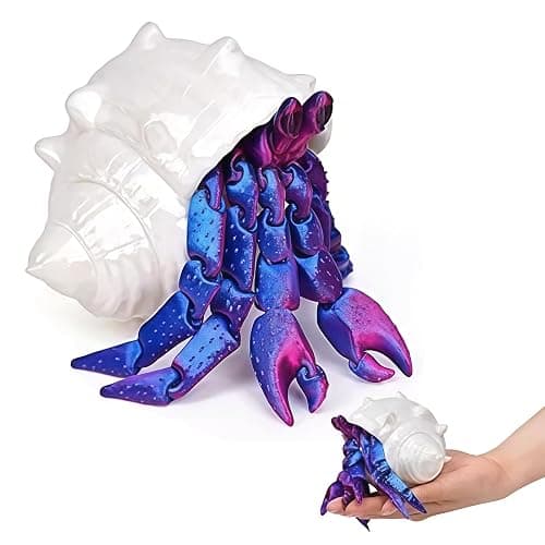 Mrltau 3D Printed Animals Hermit Crab Fidget, Full Articulated Flexible Crystal, 3D Printed Toys Gift For Boy And Adult, Animal Toys, Cute Stuff, Home Office Decor - Image 1