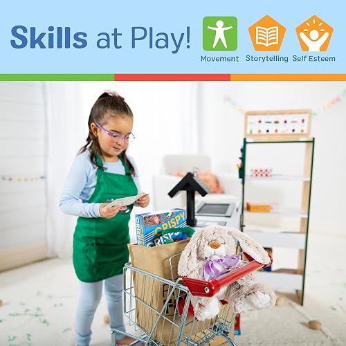 Melissa & Doug Toy Shopping Cart, Grocery Store Pretend Play Toys with Sturdy Metal Frame & Working Wheels, Toddler Shopping Cart, Preschool Learning Toys for Girls & Boys 3+ thumbnail 6