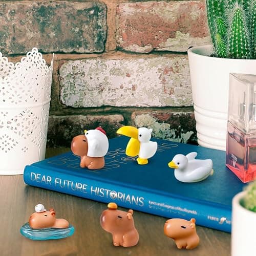 ZCMMGPBB 10 PCS Mini Capybara Figures - Birthday Party Capybara Cake Toppers & Toys thumbnail 6