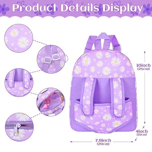 12" Flower Pattern Baby Doll With Backpack Carrier Clothes and Accessories | 12 Inch Baby Dolls Set In Gifts Box With Hanky Pacifier Bottle Pretend Baby Care Interactive Toy For Girl Child Toddler 3+ thumbnail 5