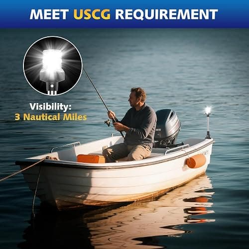 QLOOASEA 12 Inches Anchor Light Stern Light for Boats, White Boat Navigation Lights LED Waterproof IP67, Rear LED Marine Running Lights for Pontoon, Jon Boat, Fishing Boats thumbnail 4