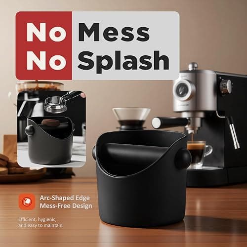 Li&Zhao Espresso Knock Box - Premium Knock Box for Espresso Machines with Non-Slip Base, Includes Brush and Dust Blower, Knock Box Espresso Accessory for Home, Suitable for 51-53mm Knock Box(Black) thumbnail 4