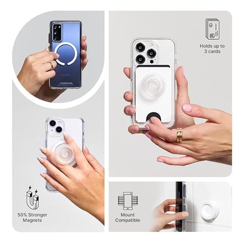 PopSockets Phone Grip for MagSafe with Kickstand, Magnetic Stand, Swappable Top, Secure Hold for iPhone MagSafe Cases, Phone & Tablet Grip, Cute PopSockets - Soft Touch Latte thumbnail 7