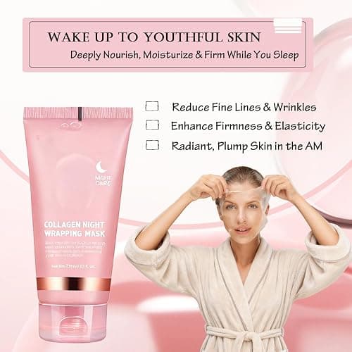 DaiLaiFu Collagen Night Wrapping Mask (2.54 fl oz), Peel-off Night Mask With Applicator, Deeply Nourish &Moisturize & Firm Skin,Natural Ingredients Gentle On Skin thumbnail 6