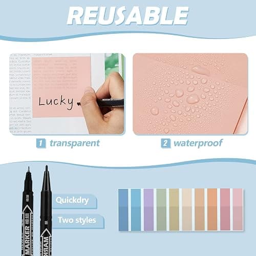 Jutom 39 Pcs Aesthetic Book Annotation Kit Highlighter with Pencil Case Bag Gel Pen Transparent Sticky Note Taking Bible Study College School Supplies(Green,Cute Style) thumbnail 4