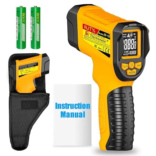 NJTY Infrared Thermometer Gun, -58℉ to 1472℉, High Precision, Non-Contact Laser Temperature Sensor with Backlit LCD, for Cooking, BBQ, Automotive, Industrial Use - Image 1