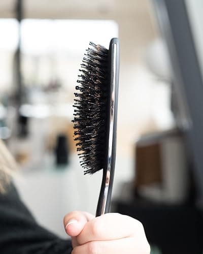 FRAMAR Soft Boar Bristle Hair Brush For Women – Boars Hair Brush For Women, Boar Brush For Fine Hair, Hairbrush For Fine Hair, Soft Bristle Brush For Slick Back, Volume and Shine - Black thumbnail 9