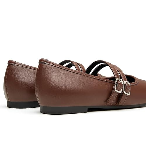 Trary Mary Jane Shoes Women Square Toe Flats for Women Dressy Ballet Flat Mary Jane Flats with Buckle Strap Comfortable Slip On Casual Shoes thumbnail 3