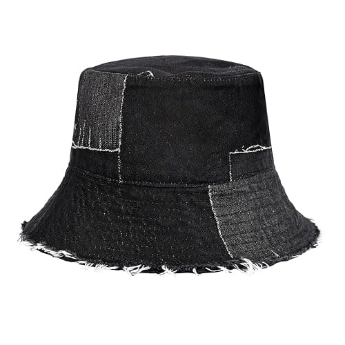 MILAKOO Unisex Demin Bucket Hat Washed Jean Fisherman Cap for Women Wide Brim Lightweight Packable - Image 1