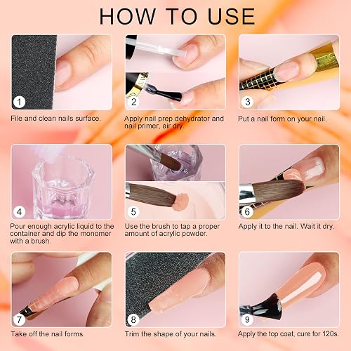 SAVILAND Nudes Acrylic Powder - 30g Professional Color Acrylic Nail Powder for Acrylic Nails Extension, 3D Nail Art Acrylic Polymer Powder, No Need Nail Lamp thumbnail 5