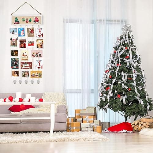 Bikoney Collage Picture Frames Hanging Photo Display Multi Pictures Organizer with Wood Bulletin Board Photo Board 30 Clips and 6 Pushpins for Room Wall Decor (White) thumbnail 7
