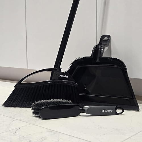 O-Cedar Strong Sweep Broom and Dustpan Set with Detail Brush | Indoor Outdoor Heavy Duty Stiff Bristle Broom | Step-On Dust Pan thumbnail 11