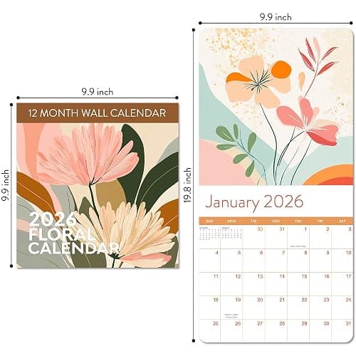 2026 Floral Art Calendar | Modern Art Deco Flower Wall Calendar for 2026, Get Lost In Vintage Beauty with This Elegant Floral Aesthetic Hanging Wall Planner For Your Boho Home thumbnail 3