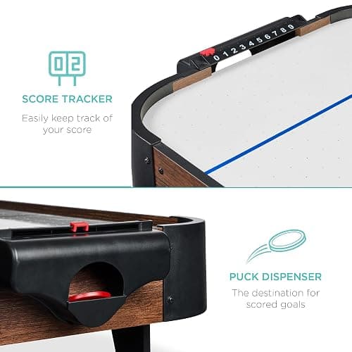 Best Choice Products 40in Portable Tabletop Air Hockey Arcade Table for Game Room w/ 100V Motor, Electric Fan, 2 Strikers, 2 Pucks thumbnail 5