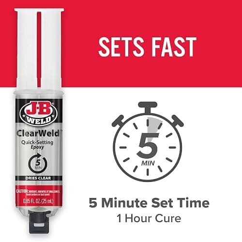 J-B Weld 50112 ClearWeld 5 Minute Set Epoxy Syringe - Clear - 25 ml, 25ml thumbnail 2