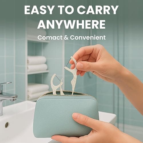 Natural Dental Floss Picks 75 Pack – Organic Biodegradable Floss Sticks with Strong Bamboo Charcoal Thread & Vegan Cornstarch Handle – No Plastics, No Artificial Flavours - Kraft Paper Box thumbnail 9