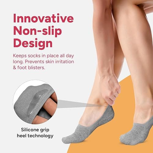 Eedor No Show Socks Womens Invisible Liner, Non Slip & Low Cut, Casual & Formal Wear, Soft & Stretchable thumbnail 4