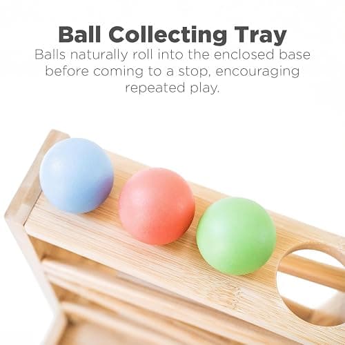 Montessori Small Ball Tracker Wooden Ball Drop - Wood Toys for 3 Year Old - Educational Toy for Baby and Toddler - Ramp Maze Run Track thumbnail 5