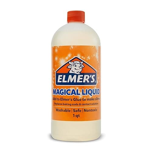 Elmer's Magical Liquid Slime Activator Solution, Updated Formula for Double Slime Output, Safe and Washable, Nontoxic, 1 Quart - Ideal for Craft Projects, Classroom, Home, Teacher Supplies - Clear
