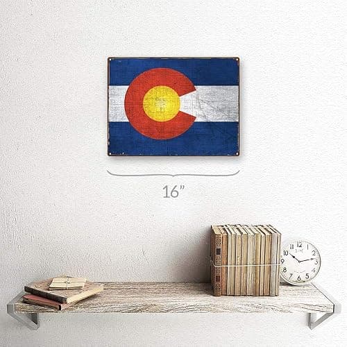 Colorado Flag Metal Sign, Vintage Sign, Rustic Decor thumbnail 2