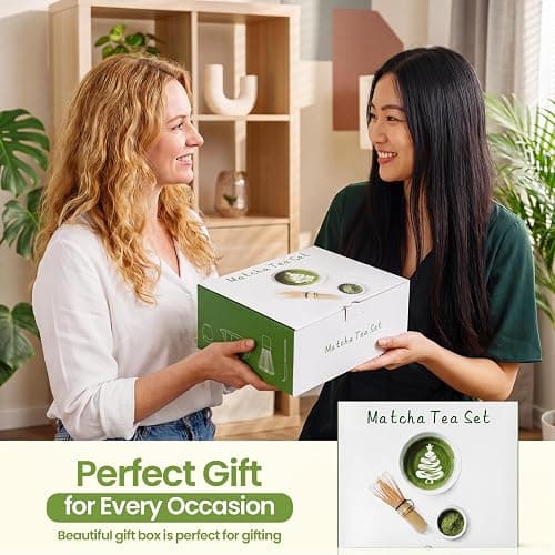 5 PCS Matcha Whisk Set, Green Matcha Set Includes Bamboo Chasen Whisk, Ceramic Tea Bowl, Scoop, Strainer and Matcha Whisk Holder, Handcrafted Japanese Tea Set Matcha Kit for Matcha Lovers thumbnail 9