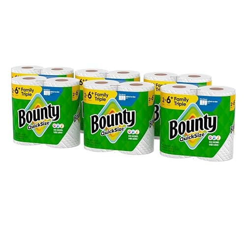 Bounty Quick-Size Paper Towels, White, 12 Family Triple Rolls = 40 Regular Rolls thumbnail 11