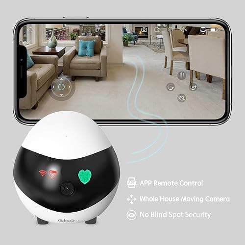 Enabot EBO SE FamilyBot Home Camera Robot: 1080P Movable Pet Camera Indoor, Battery-Operated, Auto-Recharge, Night Vision, 2-Way Talk, Local Storage, APP Control thumbnail 2