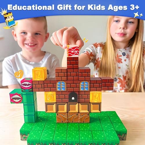 108PCS Magnetic Blocks Building Toys - 1'' Magnet Building Blocks Build Mine Magnet World Game Adventure Set Cubes Boys Girls Toys Ages 3-5 4-6 5-7 6-8 Kids Gifts for 3-12 Years Old School Supplies thumbnail 9