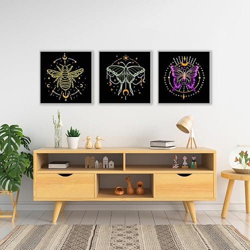 Louise Maelys 3 Sets Tarot Embroidery Kits for Beginners,Cross Stitch Kit for Adults,Crewel Starters Needlepoint with Moon, Butterfly, Bee and Moth Pattern and Tool - Tarot thumbnail 7