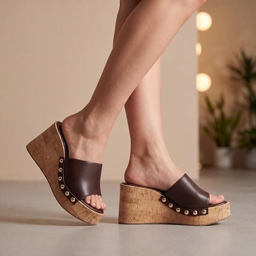 STYVELLA Women’s Platform Wedge Sandals, Slip On Open Toe Wedge Heels Non-Slip Casual Comfort Slides for Dressy Occasions, 2.95 inches Platform thumbnail 2