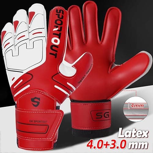 Sportout Youth&Adult Goalie Goalkeeper Gloves,Strong Grip for The Toughest Saves, with Finger Protect & 4+3MM Latex to Give Splendid Protection to Prevent Injuries,4 Colors thumbnail 2