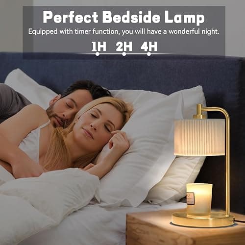 NITOWOLF Candle Warmer Lamp with Timer, Dimmable Candle Wax Warmer Electric Candle Lamp for Scented Candles with Bulbs, Christmas Gifts House Warming Gifts Home Decor(Gold) thumbnail 5