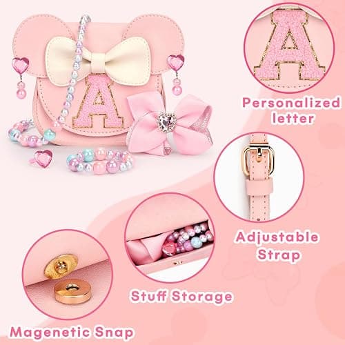 mibasies Toddler Purse Gifts for Girls: 3 Year Old Girl Gifts - Mini Mouse Toys for 2 Year Old Girl Purse Pink Set thumbnail 6