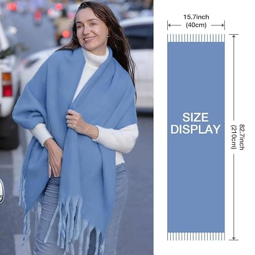 MissShorthair Thick Scarf for Women Big Chunky Colorful Blanket Fluffy Soft Scarves Winter Colorful Shawl Warps thumbnail 3