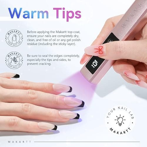 Makartt Gel Top Coat - 2 PCS No Wipe Top Coat Gel Nail Polish High Glossy Shine Finish Long Lasting, 10ML Clear Soak Off UV Nail Lamp, Salon Quality Art Design for Home Use Beauty Gift thumbnail 8