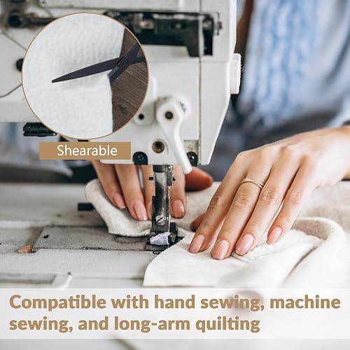 47" x 59" 100% Natural Cotton Quilt Batting, Breathable Crib Size Batting | 200 g/m², Lightweight, for Quilting Potholders, Needle Friendly Seamless Filling for Sewing Crafts thumbnail 6