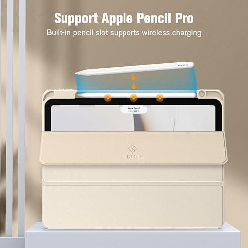 Fintie Hybrid Slim Case for iPad Air 11-inch M3 (2025) / M2 (2024), iPad Air 5th (2022) / 4th Generation (2020) 10.9 Inch - Shockproof Cover with Clear Back Shell & Pencil Holder, Starlight thumbnail 8
