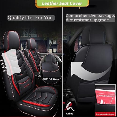 WeArkoTac 5 Seat Covers for Toyota Highlander 2010-2026 Leather Waterproof Breathable Car Seat Covers, Interior Accessories Seat Cover Cushion Airbag Compatible (Brown, Standard) thumbnail 4