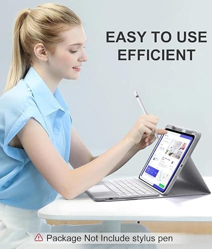 Harvopu Compatible for iPad 11th 10th Generation Case with Keyboard, Folio Cover with Pencil Holder, Multi-Touch Trackpad, 7 Color Backlit, Detachable Keyboard for iPad (A16) 11th/10th Gen (Gray) thumbnail 2