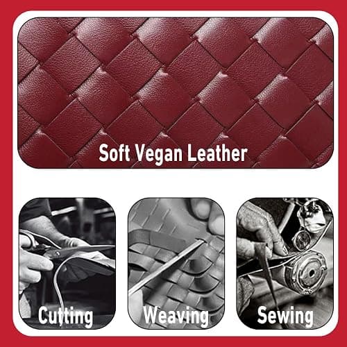 Lieits Top-Handle Pouch Handbag for Women Woven Leather Vanity Case Designer Crossbody Bag Shoulder Bag Trendy Purse thumbnail 5
