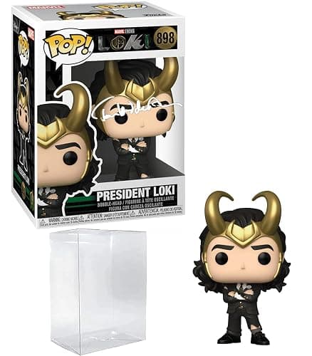 Tom Hiddleston Loki #898 President Facsimile Signed Reprint Laser Autographed Funko POP! TV Marvel Figurine with Protector Case thumbnail 3