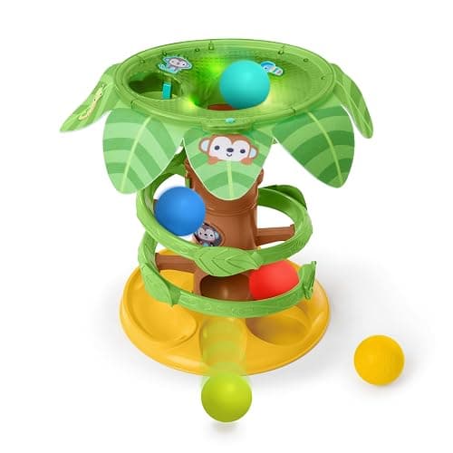 Bright Starts Tropical Twirl Ball Play Toy with Lights & Music, 5 Balls Included, Unisex, 6 Months+ - Image 1