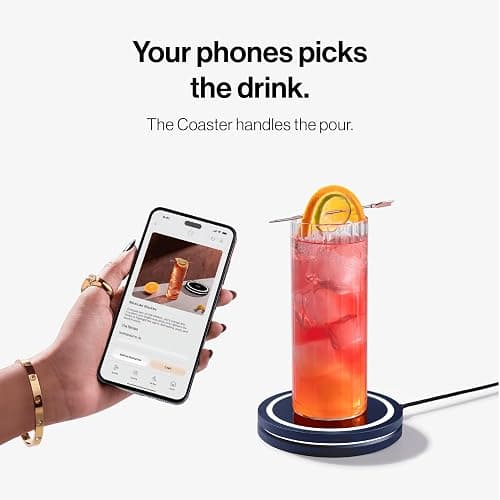 Barsys Smart Coaster 2.0 (Blue) – Portable Cocktail Maker & Drink Mixer | App-enabled drink mixer with LED pour guidance and 1,000+ cocktail recipes. Portable, pod-free design for home bartenders. thumbnail 7
