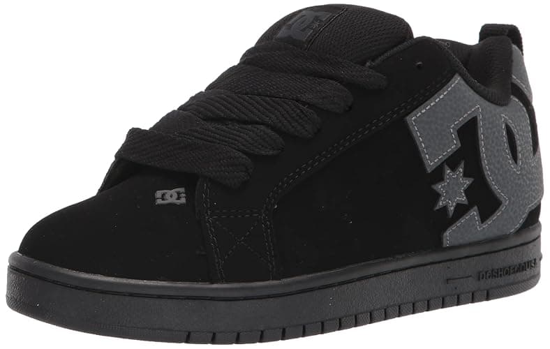 DC Men's Court Graffik Casual Low Top Skate Shoe Sneaker, Black/Grey/Black, 10.5 - Image 1